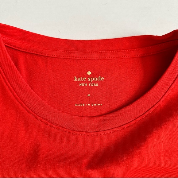 KATE SPADE Burst Orange Flutter Sleeve Top Size M - Picture 2 of 5
